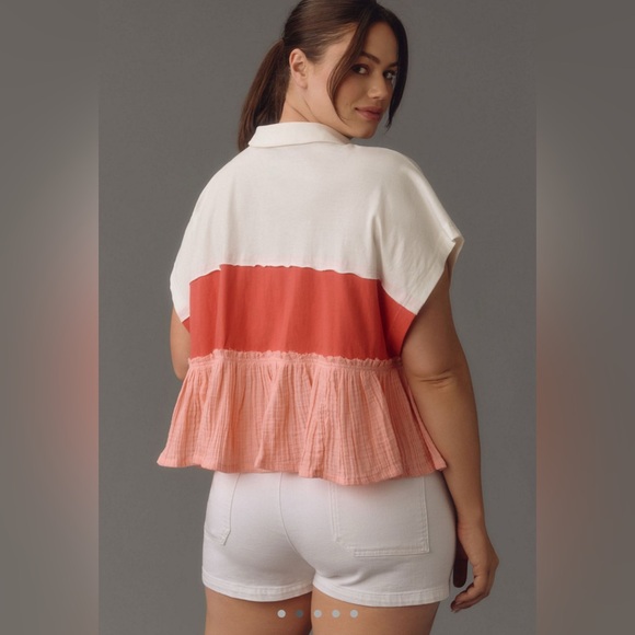 Anthropologie Pilcro Bonfire Rugby Top, MED NWOT - Picture 2 of 4